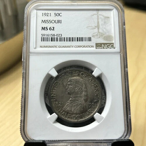 1921年ミズーリハーフダラー50セントNGC MS62 - 素晴らしいオリジナルコイン|WORLD RESOURCE【KING店】