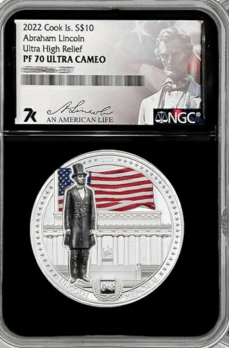 2022年 クック諸島 エイブラハム・リンカーン マイルズ・スタンディッシュ作 2オンス 銀貨 10ドル NGC 70|WORLD RESOURCE【KING店】