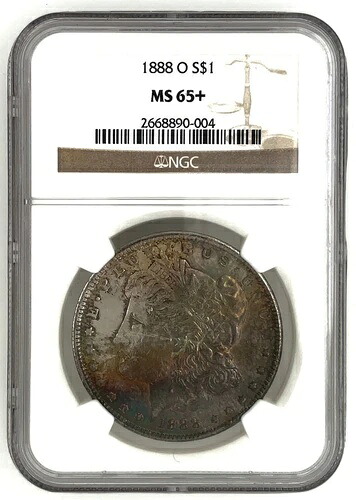 1888-O $1 NGC MS65+Plus & 素晴らしいレインボー表面トーンのモルガン銀貨。|WORLD RESOURCE【KING店】