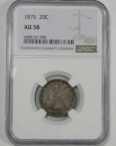1875年製 20セント硬貨 NGC AU 58 認定 シルバー20セント|WORLD RESOURCE【KING店】