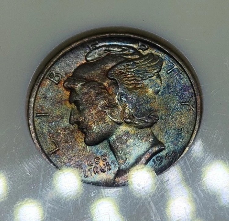 1945-S マーキュリー ダイム NGC MS68 美しい両面レインボー トーン フルバンド??｜WORLD RESOURCE【KING店】