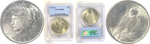 1927-D 1ドル平和ドル PCGS MS-63｜WORLD RESOURCE【KING店】