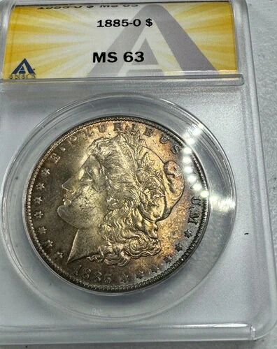 1885-O 米国モルガン銀貨、ANACS による MS63、非常に美しいコインです!!!!