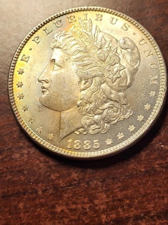 1885年モルガン銀貨、トーン加工未流通フィラデルフィアinv12 s276cc