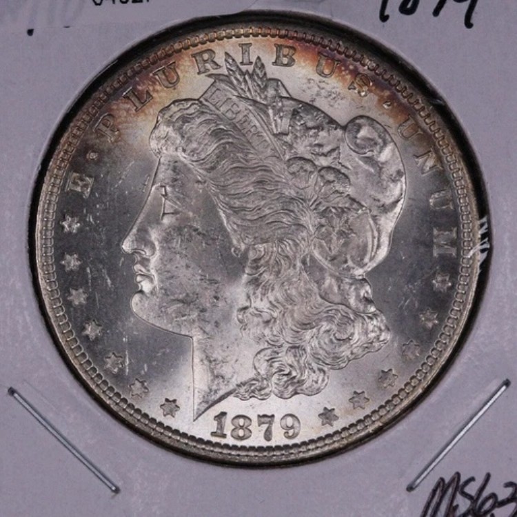 1879年製モルガン銀貨、良好な色調の未流通品、ストア、#04527