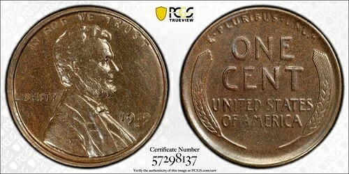 1919年 S リンカーン ウィート セント ペニー PCGS MS-62 BN
