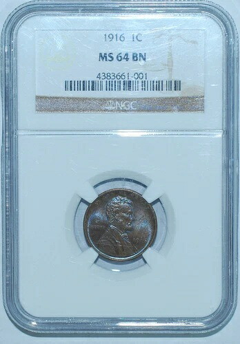 1916年 NGC MS64BN リンカーン小麦セント