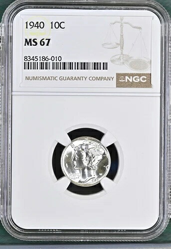 1940年製マーキュリーダイム NGC MS-67