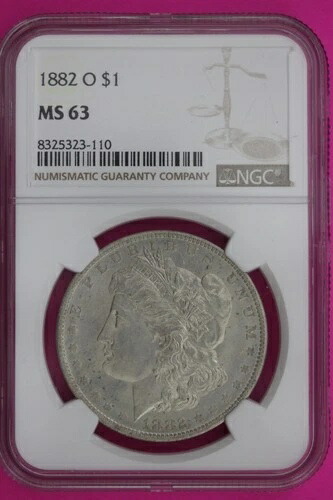 1882 O MS 63 リバティ モルガン シルバー ダラー NGC 認定 鑑定済み 本物 1079