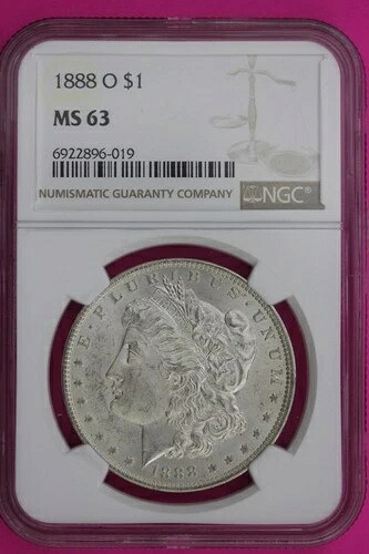 1888 O MS 63 リバティ モルガン シルバー ダラー NGC 認定 鑑定済み 本物 1114