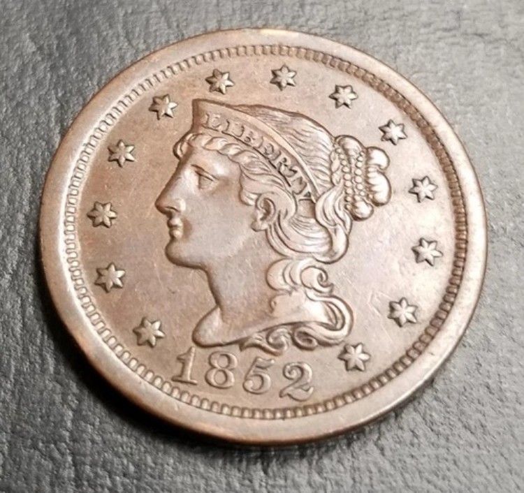 1852年 ラージセント | AU | 初期ラージ銅貨 | フィラデルフィア