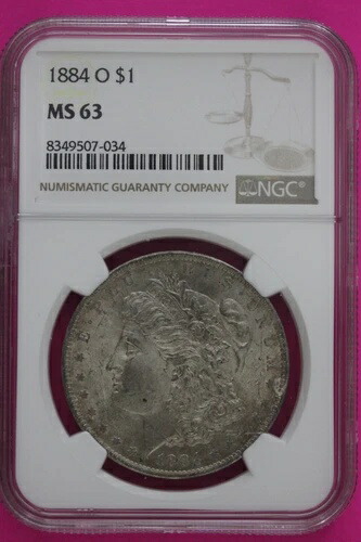 1884 O MS 63 リバティ モルガン シルバー ダラー NGC 認定 グレーディング済み 本物 684