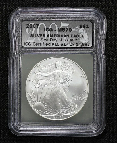 2007年アメリカンシルバーイーグル $1 ICG MS70 1HVC
