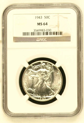 1943年ハーフダラー リバティウォーキング NGC MS-64