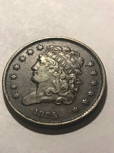 1835年ハーフセントXF #10442