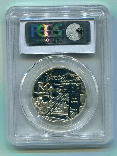 南アフリカ 1999年 シルバー R1 プロテア マイン タワー コイン PCGS MS66 限定発行