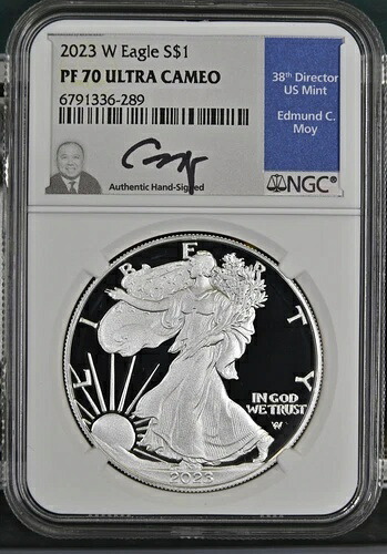 2023-W 1オンス アメリカン シルバー イーグル NGC PF-70 ウルトラカメオ モイ シグネチャーラベル