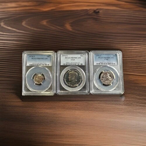 1976年 S クラッド プルーフ 200周年記念ロット PCGS PR69DCAM - 10セント、25セント、5セント