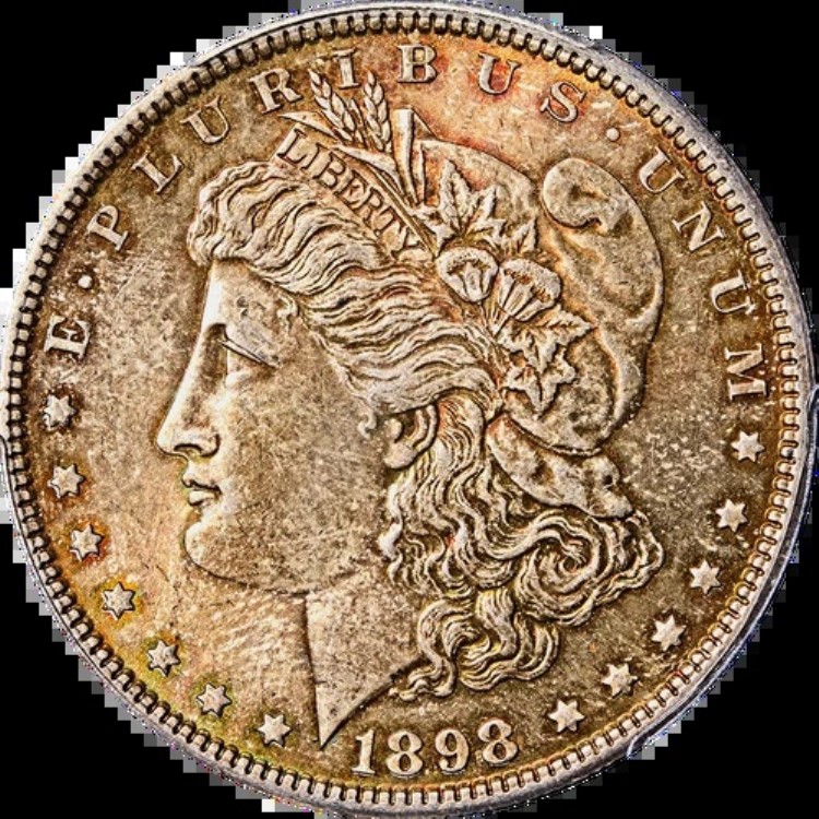 1898-P モルガン銀貨 PCGS MS64 - 深紅色