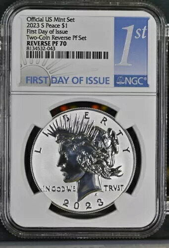 2023年 Sピース銀貨 1ドル リバースプルーフ NGC PF70 発行初日 #891