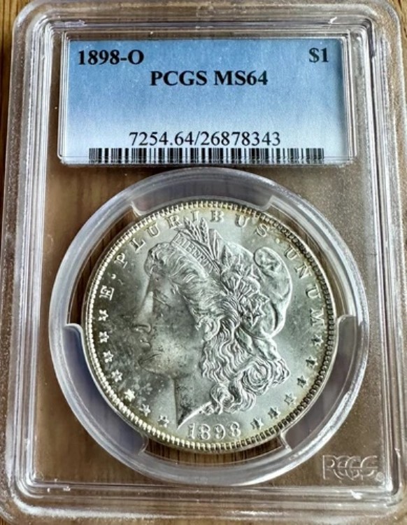 1898-O アメリカンシルバーモルガンドルコイン PCGS MS64 **リムトーン表裏