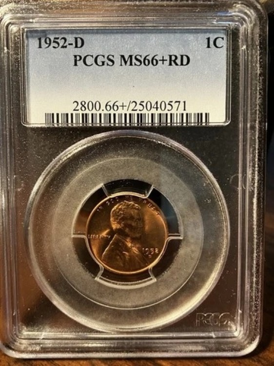 1952-D リンカーン セント PCGS MS66+ RD