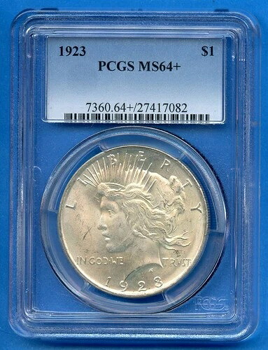 1923 P PCGS MS64+ ピースシルバーダラー 1ドル 米国造幣局 銀貨 1923-P MS-64+ 58,685円