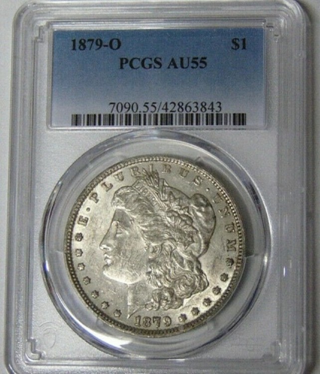 PCGS AU55 1879-O モルガン銀貨 ニューオーリンズ造幣局 #42863843
