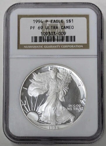 1994年 P アメリカン シルバー イーグル NGC PF 69 ウルトラ カメオ