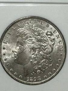 1898年モルガン銀貨、NGC MS64、日付良好、古いホルダー、送料無料