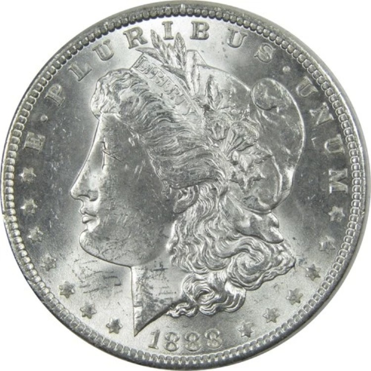 1888年 モルガン・ダラー BUチョイス 未流通銀貨 1ドル SKU:I15473