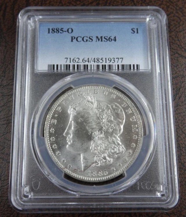 1885-O モルガン銀貨 PCGS MS 64 $1 BU 未使用 米国造幣局コイン