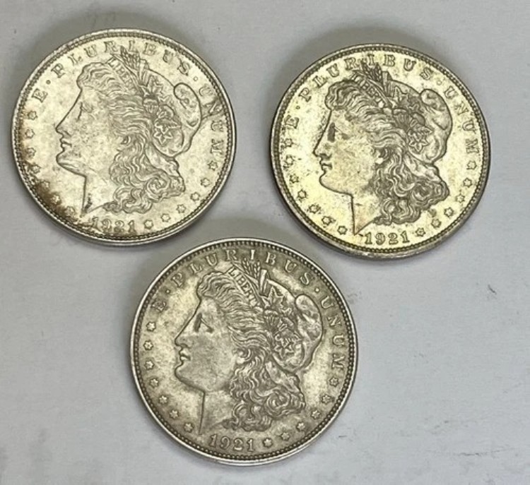 1921年 P モルガン シルバードル 3枚セット XF 3枚セット