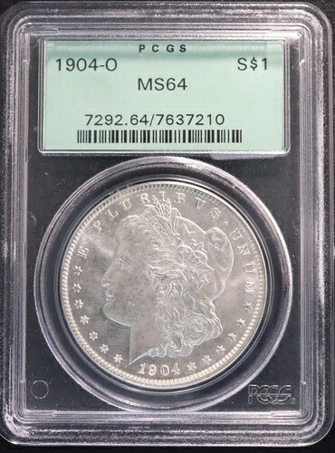 1904-O モーガン ダラー、PCGS グレード MS64、オールド グリーン ホルダー!