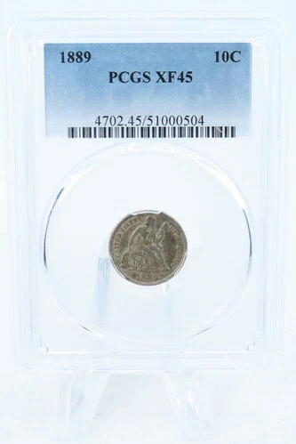1889-P PCGS XF45 リバティ・シーテッド・ダイム・ビジネス・ストライク 10セント
