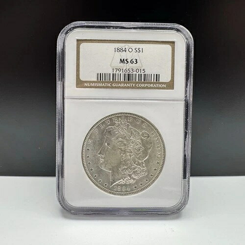 1884年 O・モルガン銀貨 MS63 NGC オールドゴールドフレームボーダー！素敵なコインです！