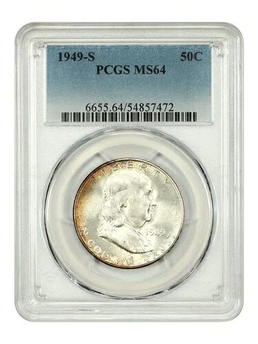 1949-S 50C PCGS MS64 - フランクリンハーフダラー - 人気のキーデート