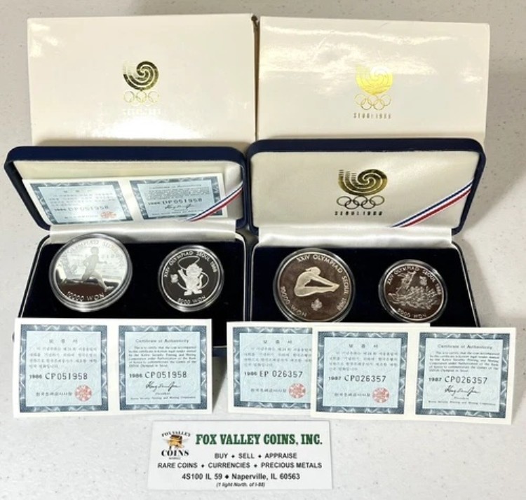 1988年 ソウルオリンピック記念銀貨 プルーフ10000、5000ウォンセット 楽天市場】韓国 ソウルオリンピック1988 飛込競技 10000ウォン