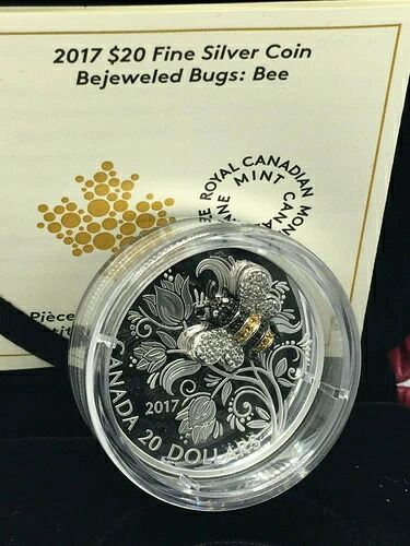 2017年カナダドル20ドル銀貨 宝石をちりばめた虫：ハチ 105,875円