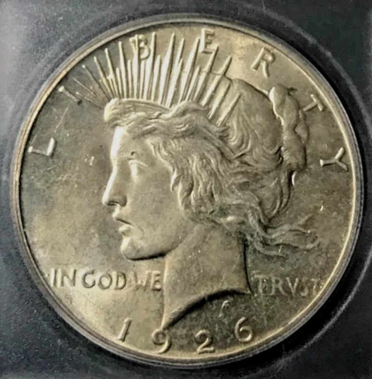 1926年ピース銀貨 ICG MS63 アンダーグレードの方が見栄えが良い