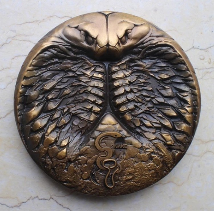 2013年 中国 80mm 真鍮メダル - 上海造幣局発行の蛇