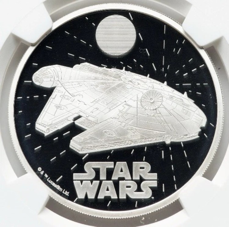 NGC PF70 2024 スターウォーズ ミレニアム・ファルコン イギリス プルーフシルバー 1オンスコイン