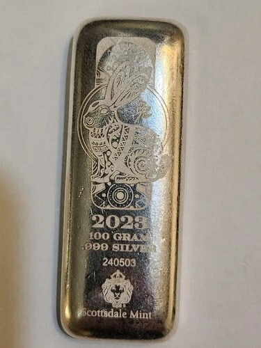 2023年 100g 銀 旧暦 卯年 .999 純銀バー