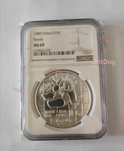 1個 NGC MS-69 中国 1989 パンダ 1オンス コイン シルバーコイン 10元 中国パンダコイン