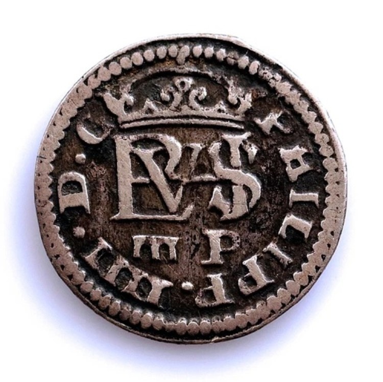 スペイン帝国 - フェリペ4世 1/2レアル 1627年 セゴビア造幣局 銀貨 1.6g 希少