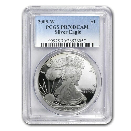 2005-W プルーフ アメリカン シルバー イーグル PR-70 PCGS