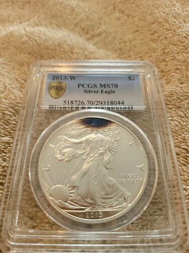 2013-W (バーニッシュ) シルバー アメリカン イーグル PCGS MS70 素晴らしいトーン!!