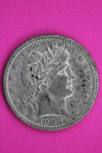 1905年 P バーバー リバティ シルバー クォーター 希少 セミキーデイト コイン 89 63,525円