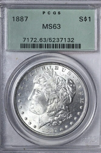 BU 1887 モルガン銀貨 PCGS MS63 OGH GLR