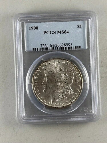 1900 年モーガン銀貨、PCGS MS-64 -- 素晴らしい認定コイン!